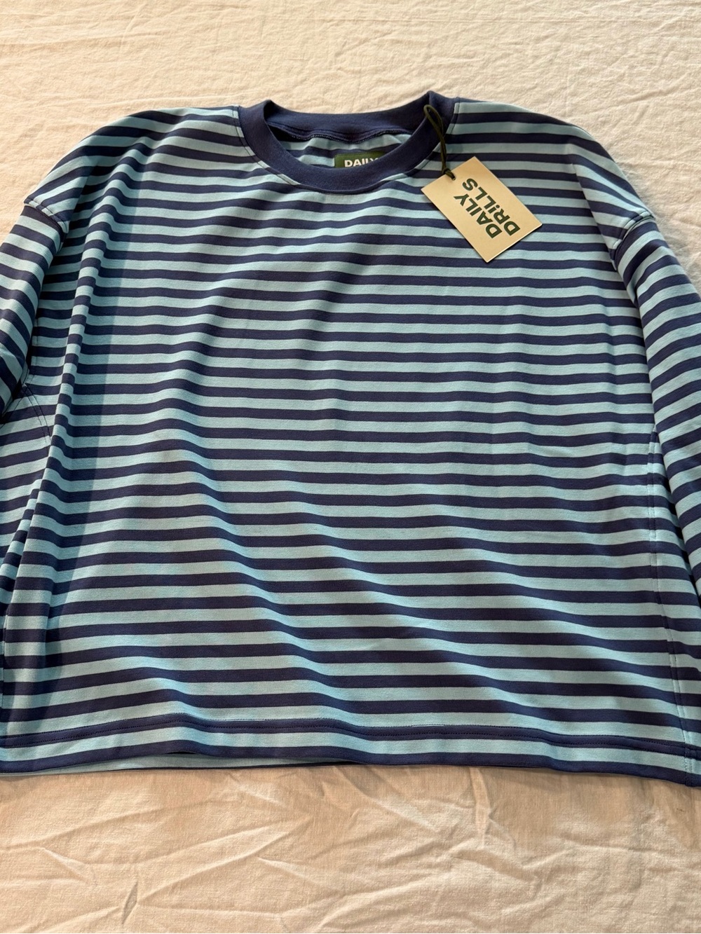 Daily Drills Navy and Light Blue Striped Long Sleeve